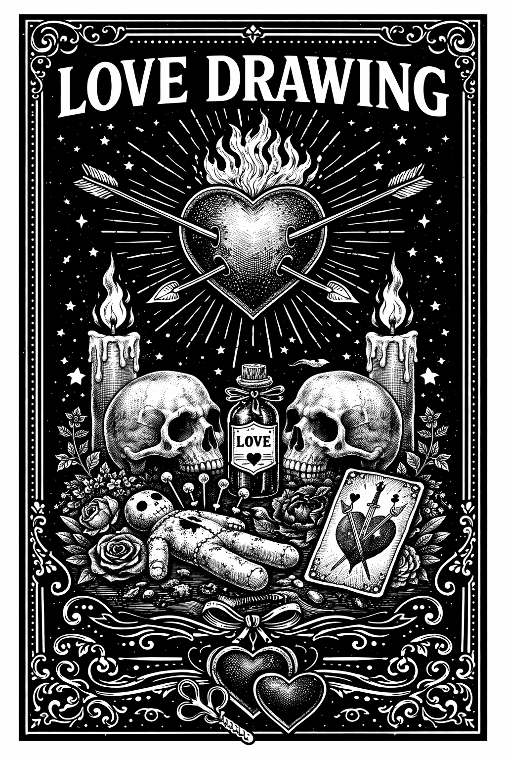 Love Drawing candle